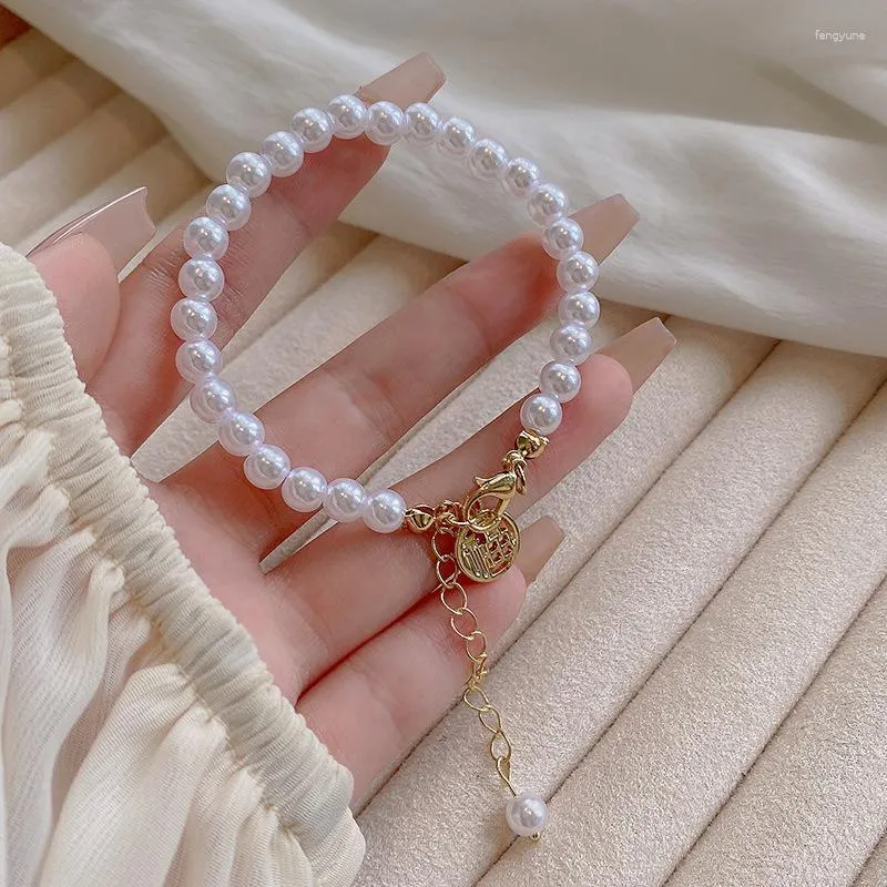 Bracelets à maillons en perles courtes françaises Y2K Fuzi, personnalité féminine, tempérament polyvalent, artisanat de luxe léger, vente en gros