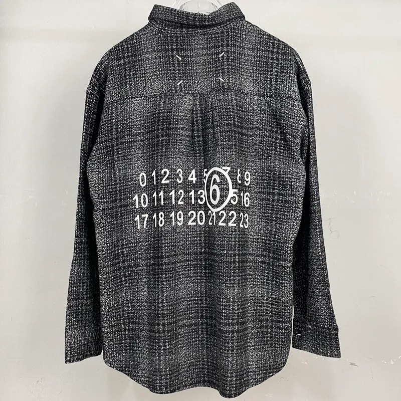 Mode s 2023 2024s t shirts höst mode mm6 margiela skjorta 3d silikon nummer tryck män kvinnor dagligen casual alla matchar långärmad jacke hirts hirt ilicone leeve