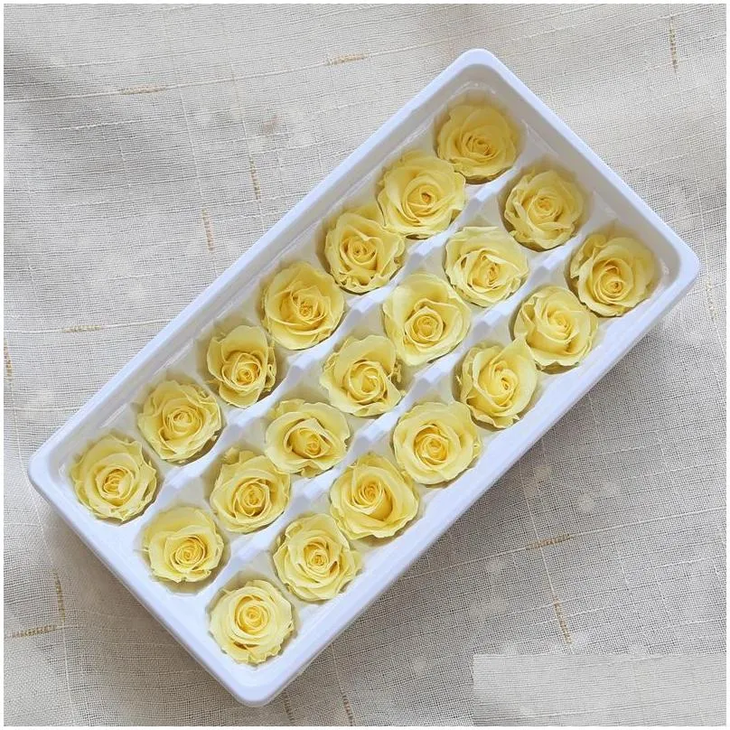 21pcs/box diy 2-3cm eternal roses natural preserved flowers immortal rose mothers day gift wedding decoration drop decorative 