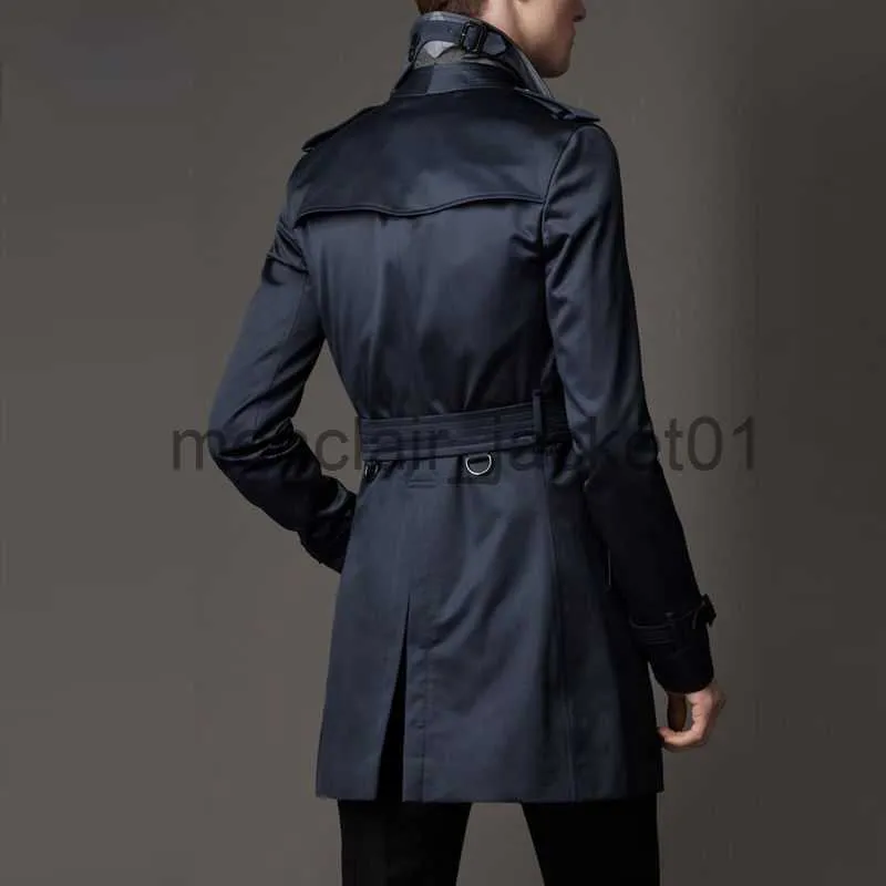 Mens Trench Coats 2022 New Mens Lapel Trench Coat Double Breasted