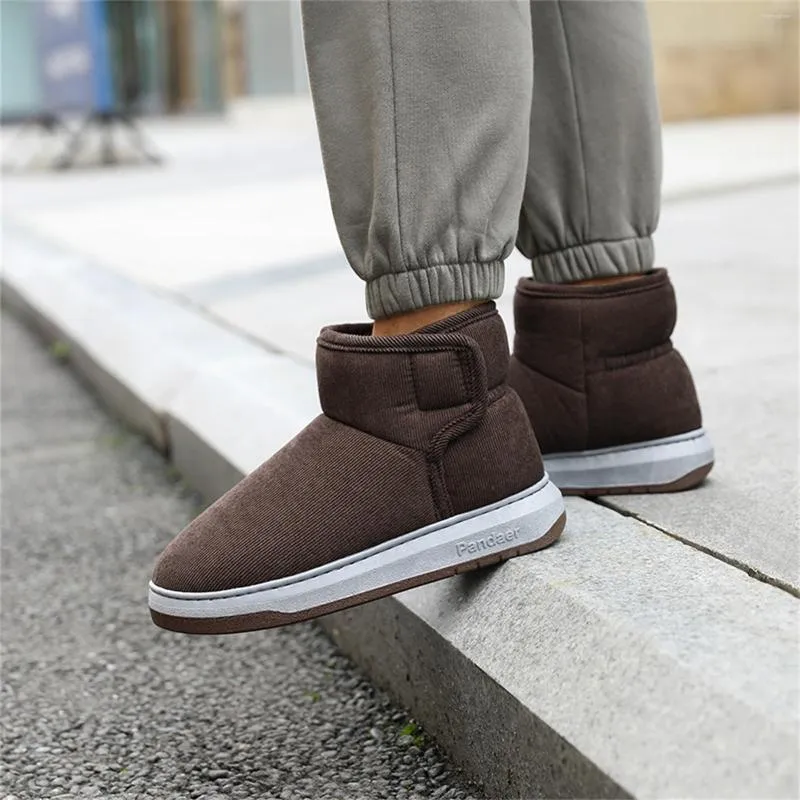 Boots Mens Casual Solid Color Suede Cotton Slippers Warm Thick Sole High-Top Soft Comfort Indoor Outdoor All Match Shoes