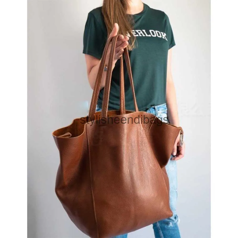 Shoulder Bags Oversized Shopper Bag Leather Quality for Women Handbags and Purses Luxury Casual Tote Travel Hand Bag Retro Shoulder Largestylisheendibags