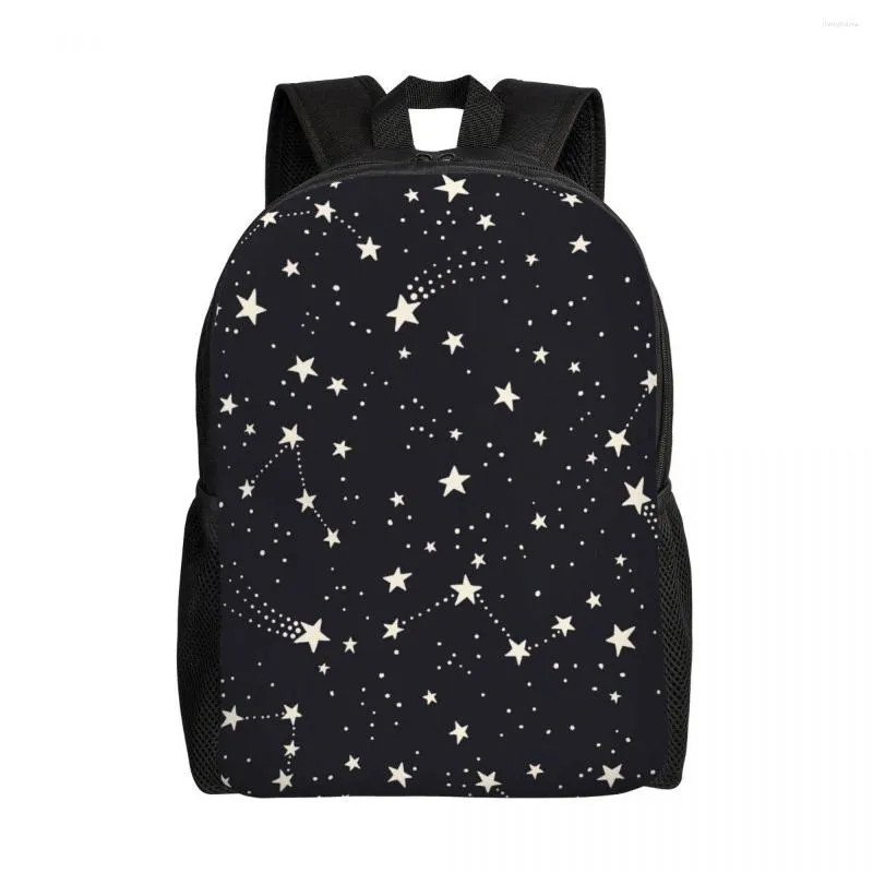 Sac à dos sac d'école 15 pouces ordinateur portable décontracté sac à bandoulière voyage nuit espace ciel avec étoiles Mochila