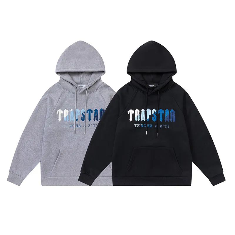 Tracksuit Męskie z kapturem Trapstar Track Suits Hoodie Europe American Basketball Football Rugby Dwuczęściowy z damskimi kurtką z kapturem z kapturem dla kobiet