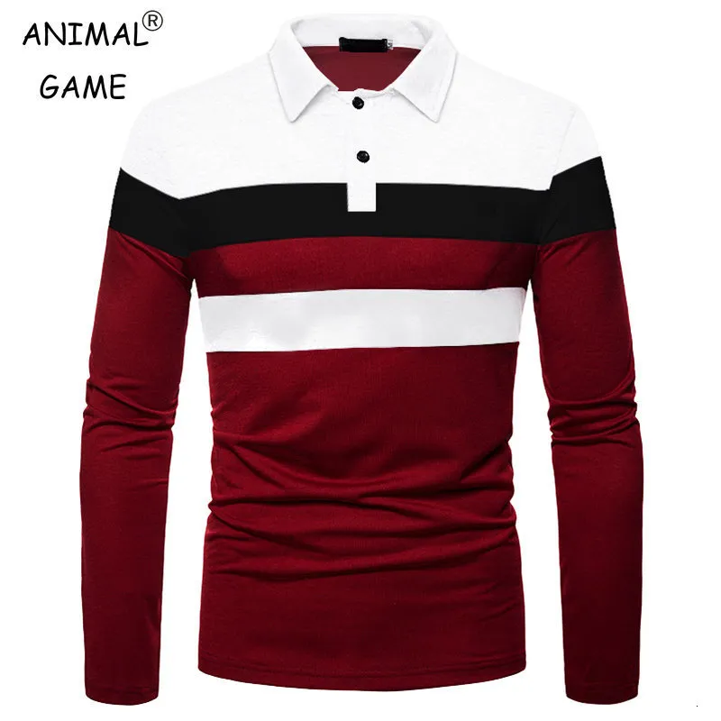 Polos Femmes Mode Hommes Polo À Manches Longues Épissage Tee Business Anti Rides Streetwear Casual Tops Respirants 5XL 230919