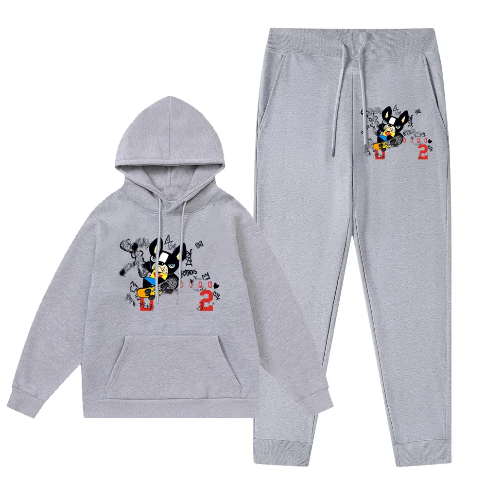 Sweats à capuche de haute qualité sport lettre décoration sweats à capuche hauts ensembles pantalons de sport jogger coton serviette broderie femmes polaire sweats à capuche