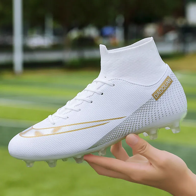 CRonaldo Soccer TFAG Composite Toe Tennis Shoes High Top Laceup