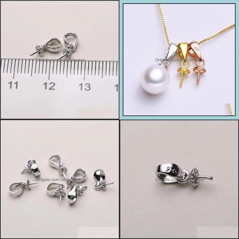 Smyckesinställningar Pearl Necklace S925 SLIVER DIY Tillbehör Juluttalande 20st/Lot Drop Delivery Dhgarden Otwu3