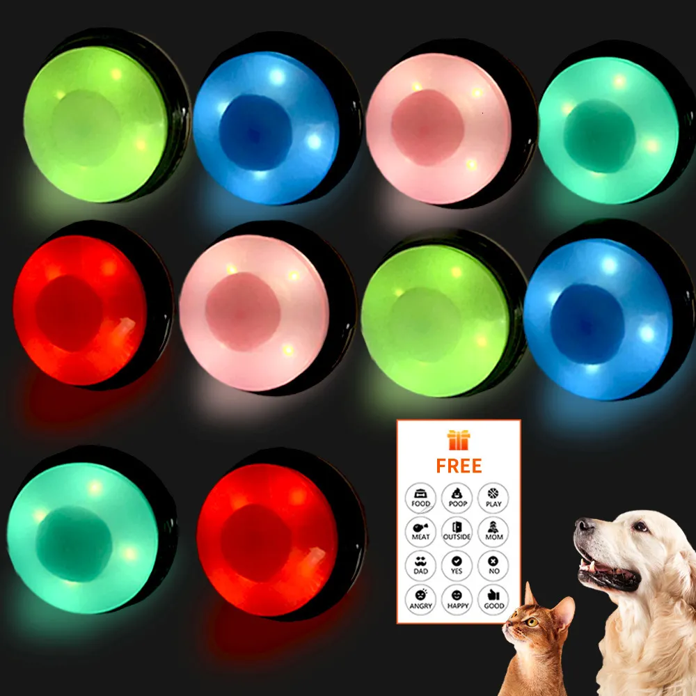 Sonstiges Event-Partyzubehör, Geburtstagspfeifen, Gefälligkeiten für Kinder, Hundeknopf, beschreibbar mit LED-Summer, Kommunikation, sprechendes Haustier-Trainingsspielzeug 230919