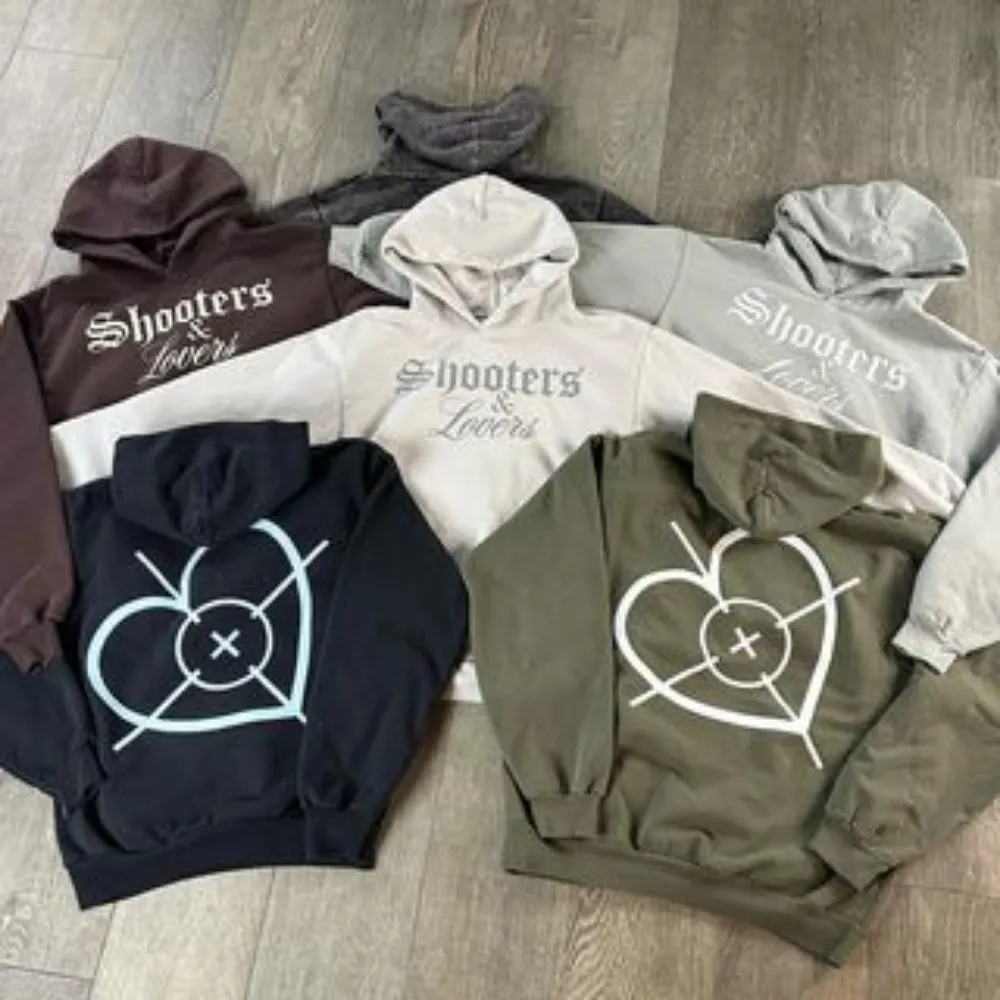 Sweats à capuche pour hommes Sweatshirts Y2k Tops Harajuku Punk Hip Hop Sweat Love Shooter 2023 Nouveau Lâche Tout Match Casual Sweat À Capuche Streetwear Chaud 230920