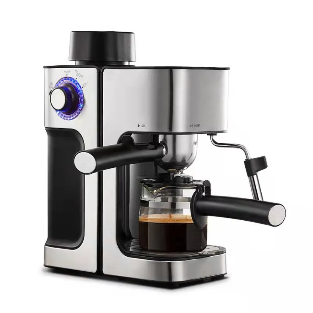 Machine à café semi-automatique avec filtre anti-goutte, petite machine à café avec filtre anti-goutte, pour faire mousser le lait à la vapeur, intégrée, pour brassage italien fantaisie, pour le bureau et la maison