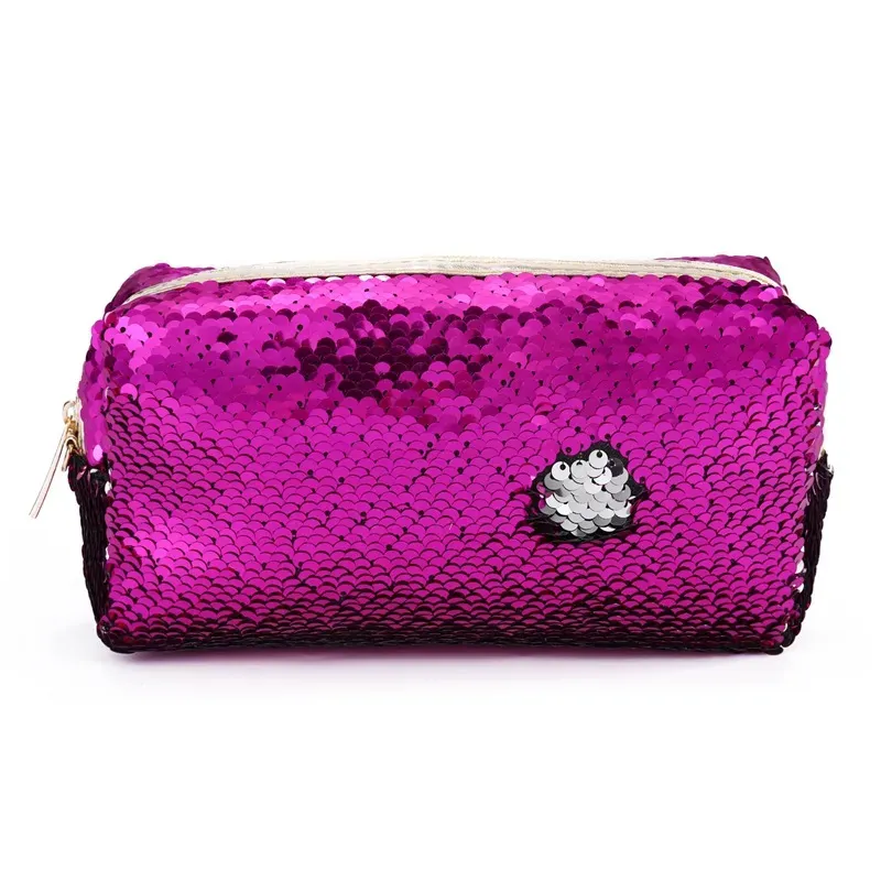 Hot fashion Mermaid sequins pencil bags for students women cosmetic bags clutch gold pink black 