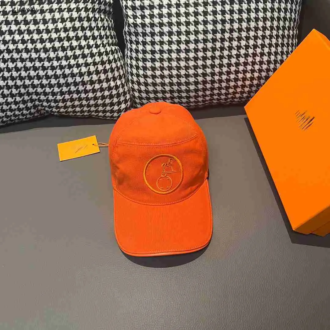 Baseballkappe für Damen, modisch, orangefarbene Mädchen-Kasquette, gesticktes Logo, Dekoration, Herrenhut, inklusive Box, bevorzugtes Geschenk