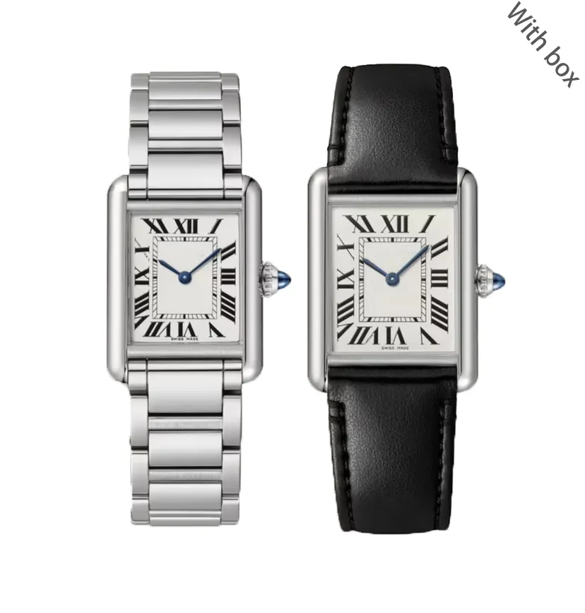 orologi di design orologi da donna di alta qualità orologio quadrato da donna Amanti della moda orologi da donna orologi da polso con serbatoio in argento da donna Orologi da polso quadrati di lusso di San Valentino