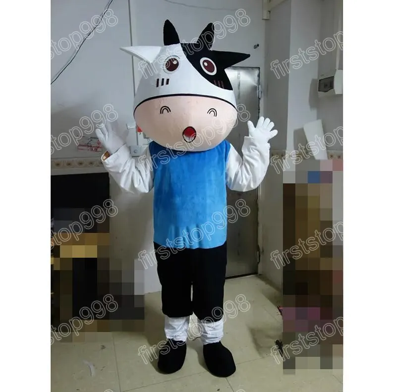 Halloween vaca mascote traje de alta qualidade dos desenhos animados anime tema personagem adultos tamanho festa natal ao ar livre publicidade outfit terno