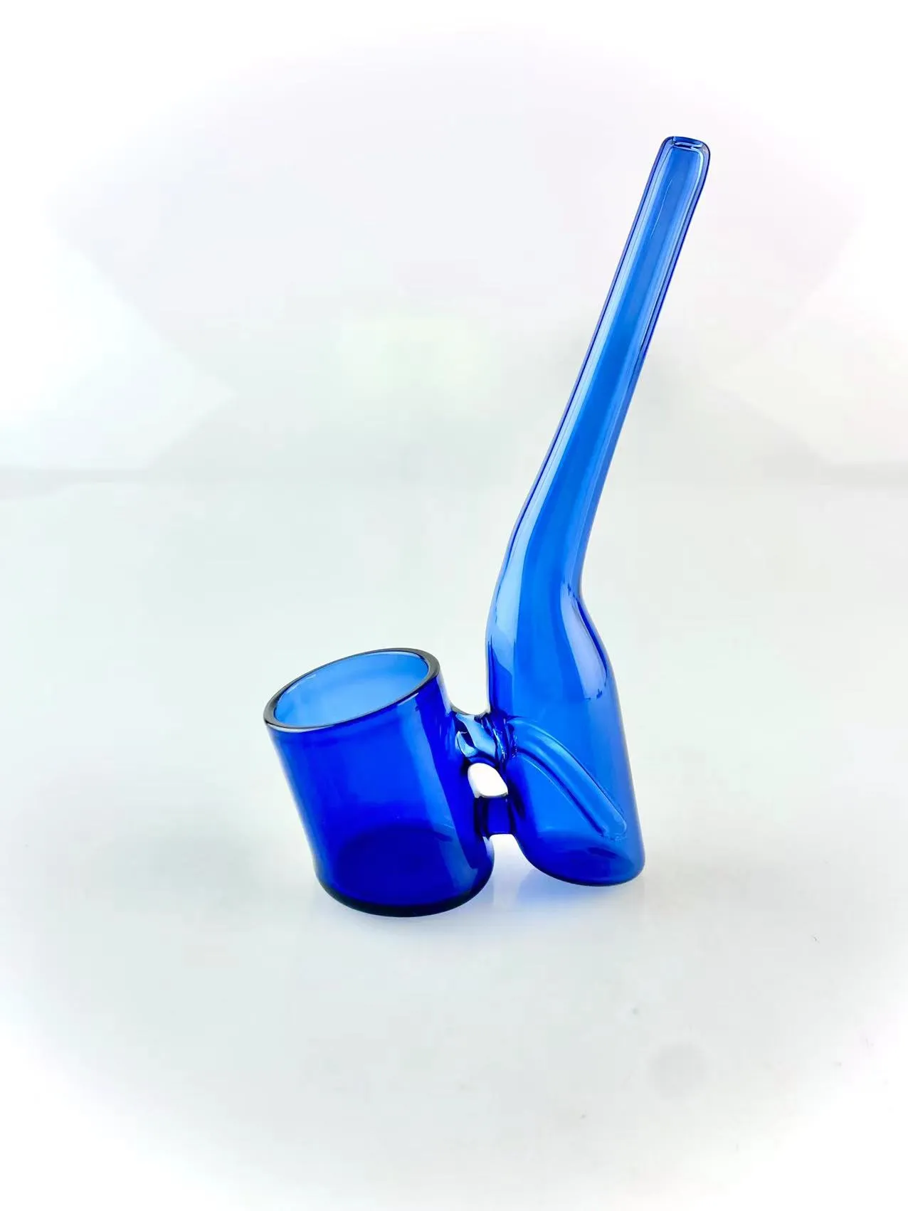 Narguilé en verre bleu, manche long, nouveau style, pipe à fumer uniquement en verre, sans erig