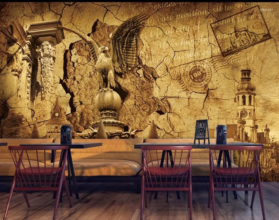 Fonds d'écran CJSIR personnalisé grandes peintures murales environnement papier peint européen médiéval rétro fond mur décoratif peinture décors à la maison