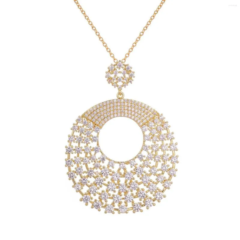 Pendentif Colliers GuoGuo Brillant Mode Exquis Rond Cristal À La Main Léger Élégant Rose Plaqué Or Collier Bijoux Cadeau Pour Les Femmes