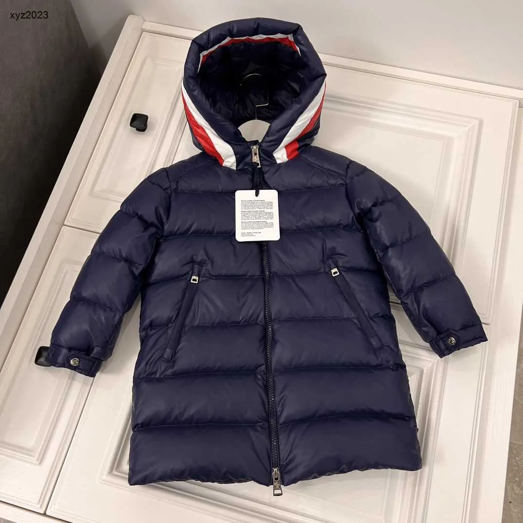 23ss cappotto di alta qualità capretto designer bambino vestire cappotti per bambini ragazza ragazzo giacca con cappuccio outwear caldo inverno 100-160 cm