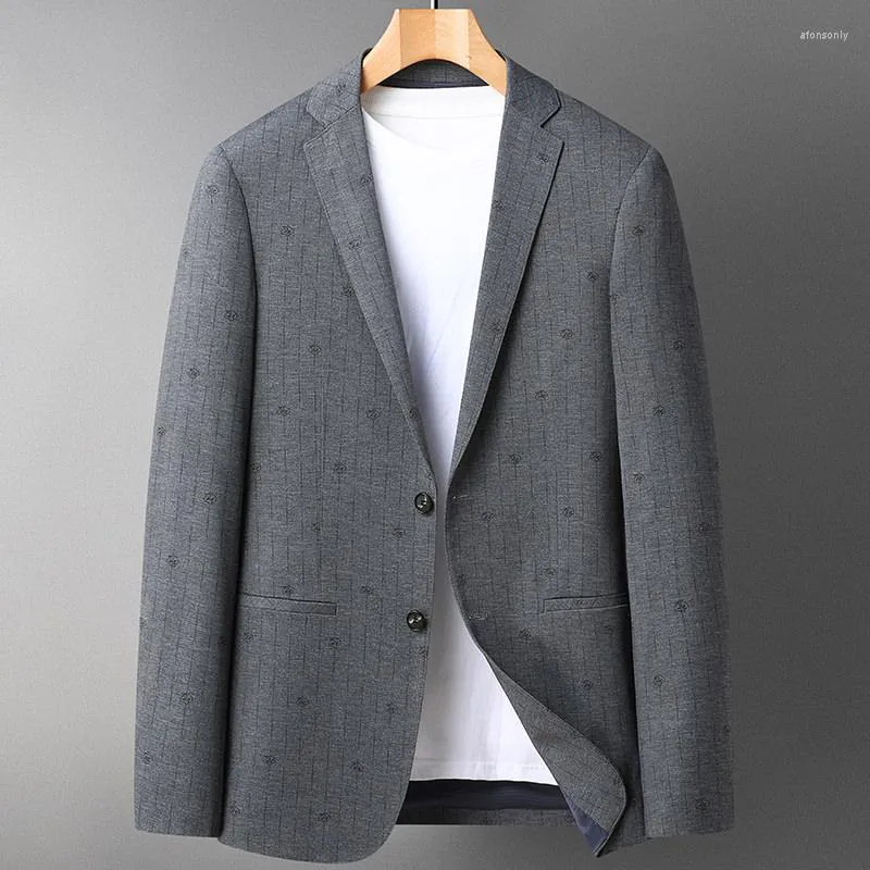 Mäns kostymer boutique mode gentleman brittisk stil avslappnad smal trend elegant mikroelasticitet äktenskap affärskarriär blazer