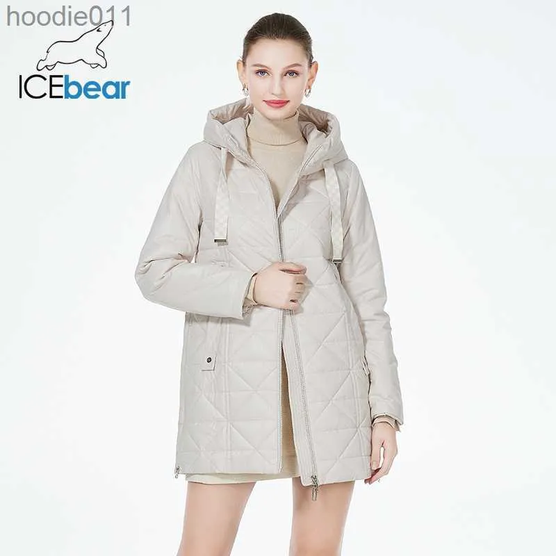 Parkas Femme ICEbear 2023 nouveau manteau rembourré femme automne mi-longue Parka ample femmes à la mode veste matelassée en coton léger GWC3651I L230920