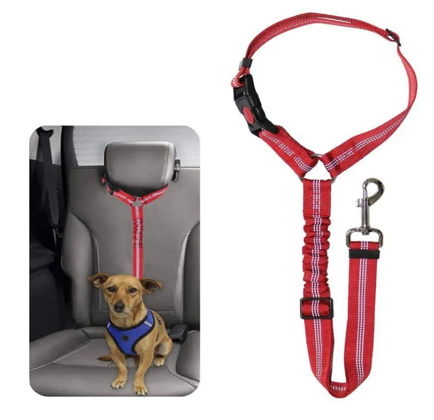 Headrest Dog Car Seat Belt Adjustable With Elastic Bungee Buffer Durable Headrest Pet Seat Belt Dog Car Safety Harness Restraint - View #9