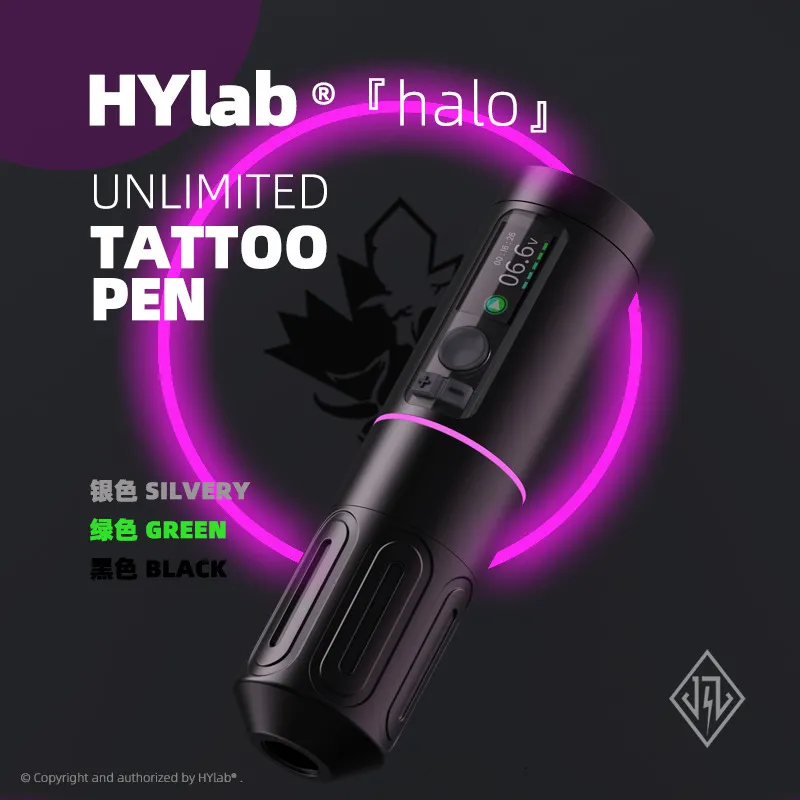 Tatueringsmaskin Hylabhalo Trådlös Rotary Pen Unlimited High Quality Custom Energy Storage Startup Chip Brushless Motor 230920