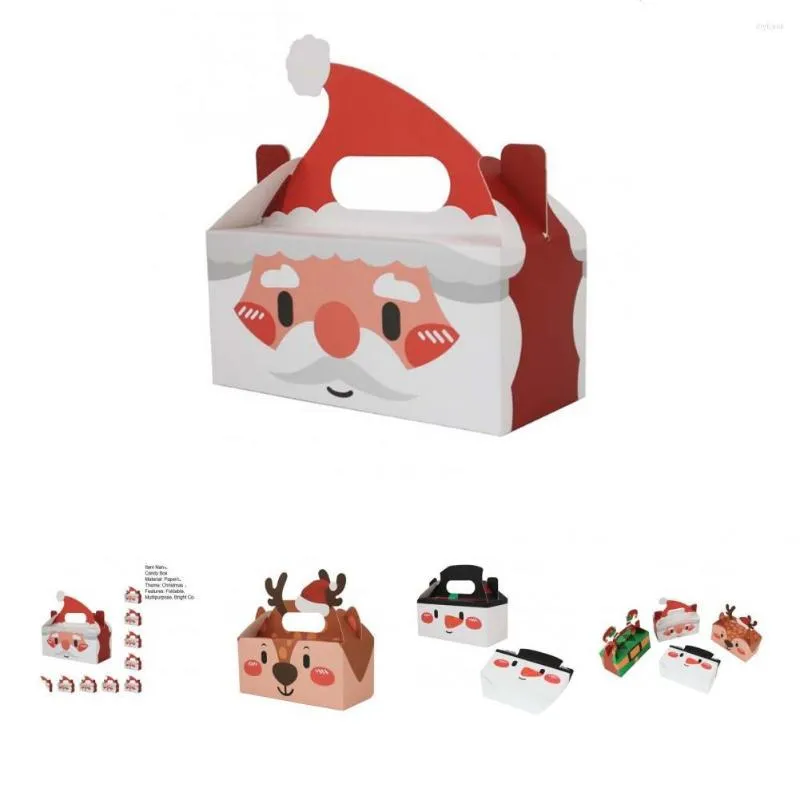 Emballage cadeau Joyeux Noël Boîte à thème Noël Carton Présent Candy Cookie Boîtes avec pour Goodies