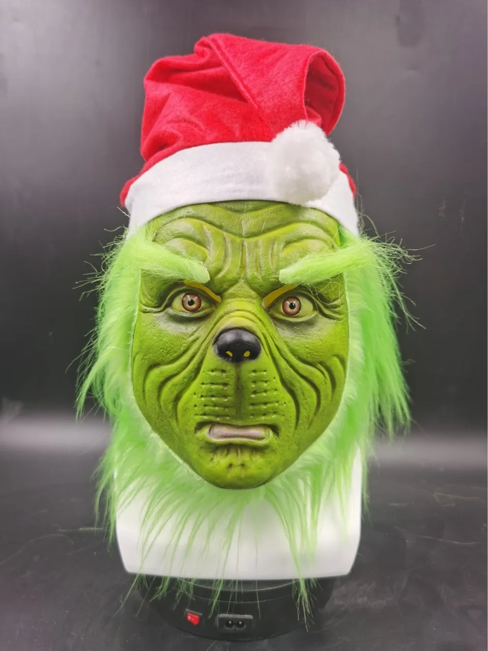 Navidad Pelo Verde Monstruo Grinch Elfo Máscara De Terror Verde