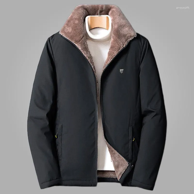 Herrjackor varumärke män 2023 vinter vindtät varm tjock fleece jacka mode casual coat mens höst outwear utomhus klassiker