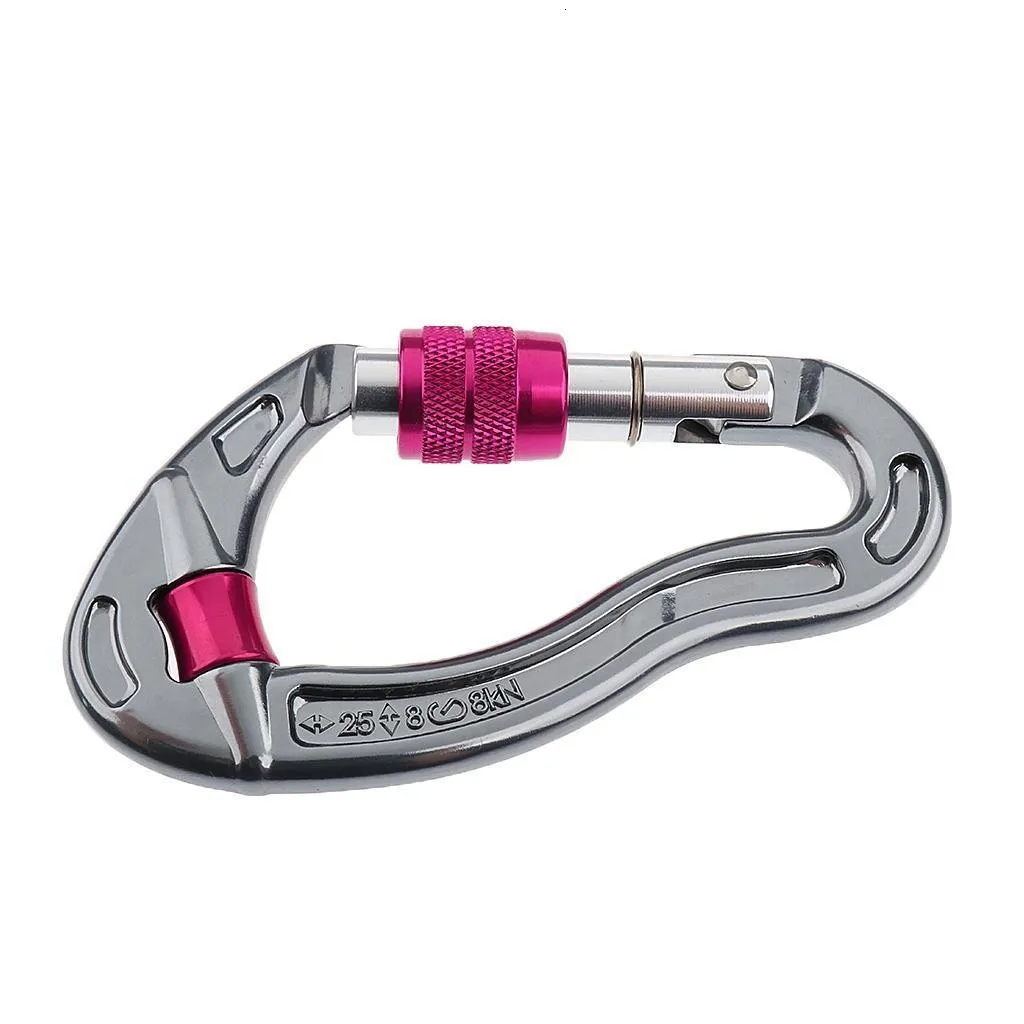 25KN climbing carabiner keychain stainless steel screw carabiner