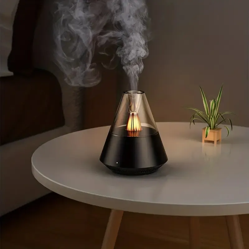 Humidificador De Forma Volcánica, Lámpara De Atmósfera Volcánica Máquina De Aromaterapia De Aceite Esencial, Atomización Ultrasónica, Difusor Humidificador De Escritorio De Oficina, Dormitorio En Casa