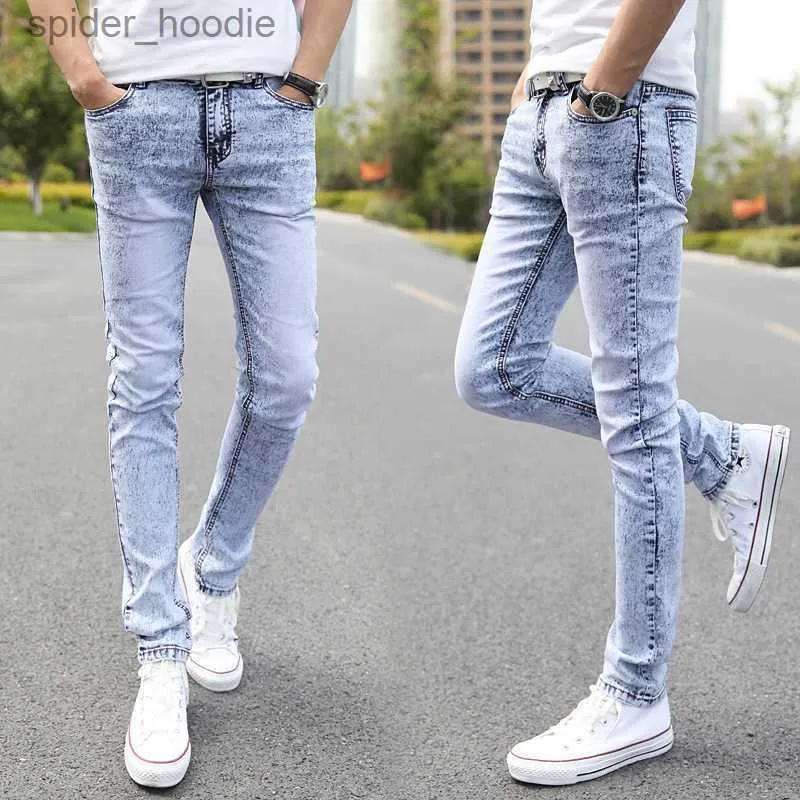 Jeans Homme 2023 CHOLYL nouveau jean maigre bleu clair hommes printemps été jean en jean mince hommes coton élastique Denim pantalon de haute qualité L230921