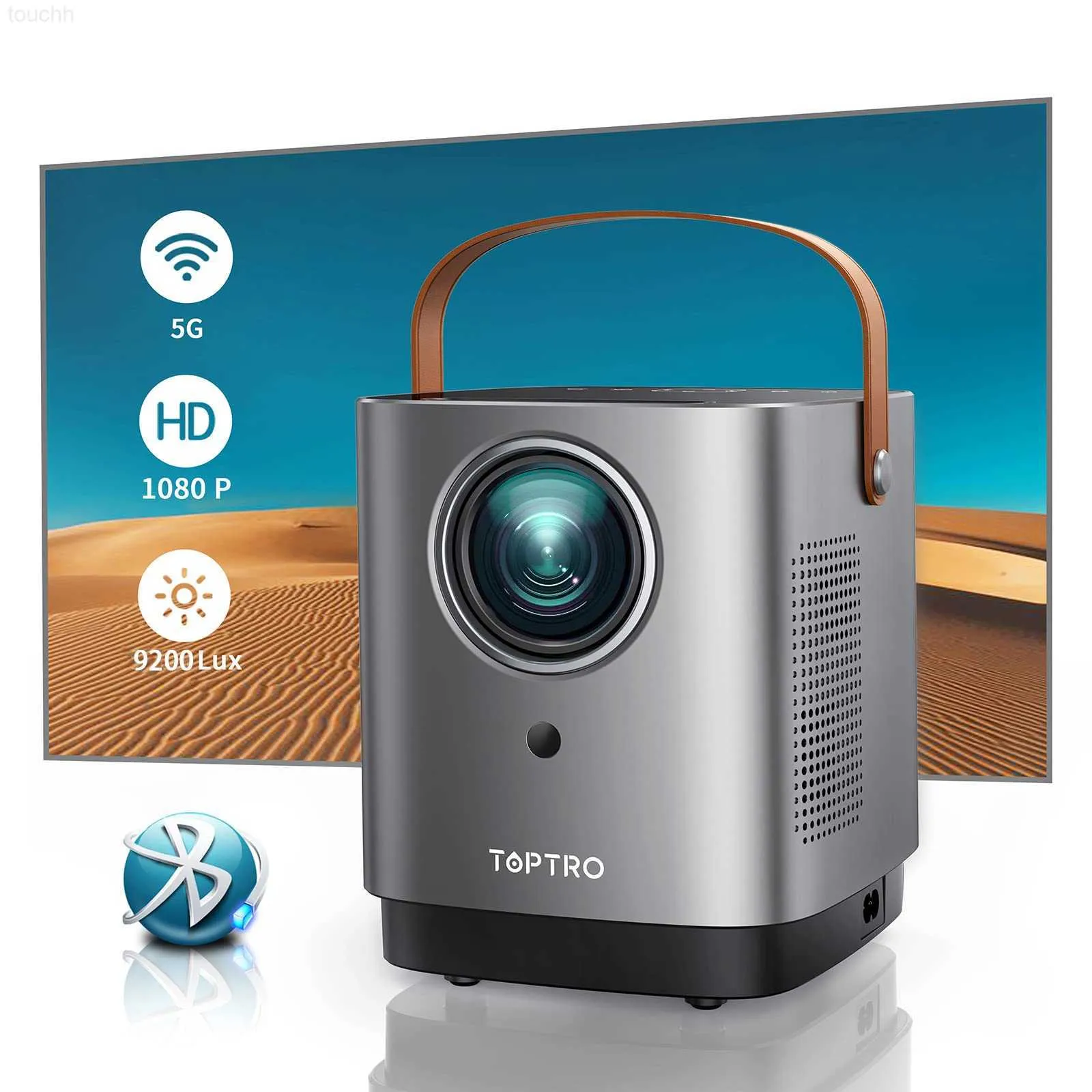 Projecteurs TOPTRO TR23 projecteur Portable 5G WIFI Bluetooth projecteur 9500 Lumens 1080P pris en charge Home cinéma extérieur Proyector anti-poussière L230923