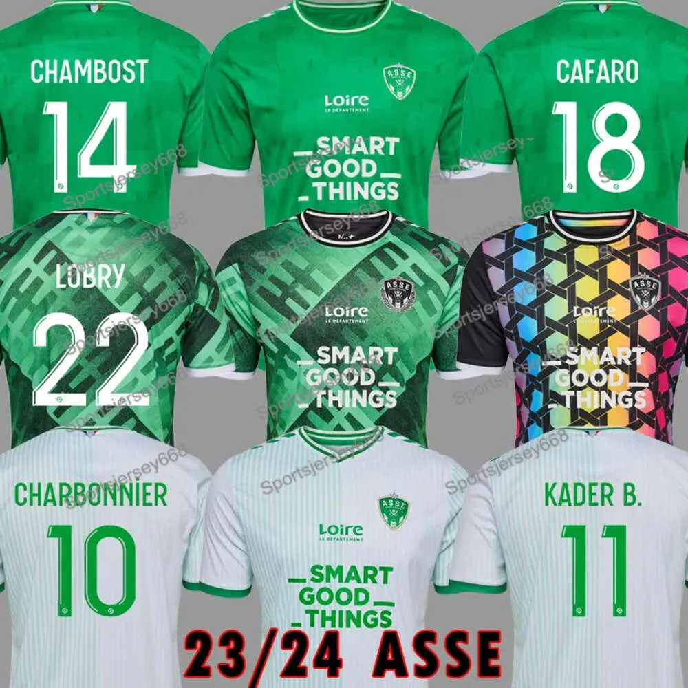 Maillot Asse 2023 2024 As Saints Etienne Portero Camisetas de fútbol Boutique Des Verts 23 24 Krasso Wadji Cafaro Charbonnier Kit