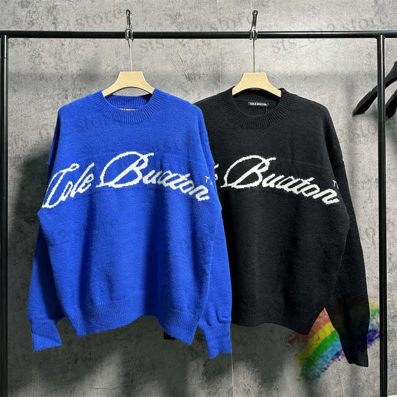 Pulls pour hommes Noir Bleu Crewneck CB Sweatshirts pour hommes Femmes Pull Slogan griffonné Jacquard Cole Buxton Pull tricoté T230921