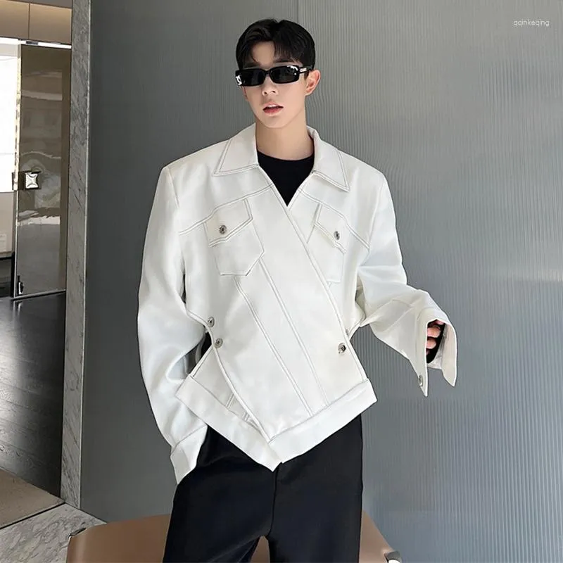 Men's Jackets SYUHGFA 2023 Korean Style Personality Solid Color Multiple Wearing Fashion Male Casual Irregularity Coat