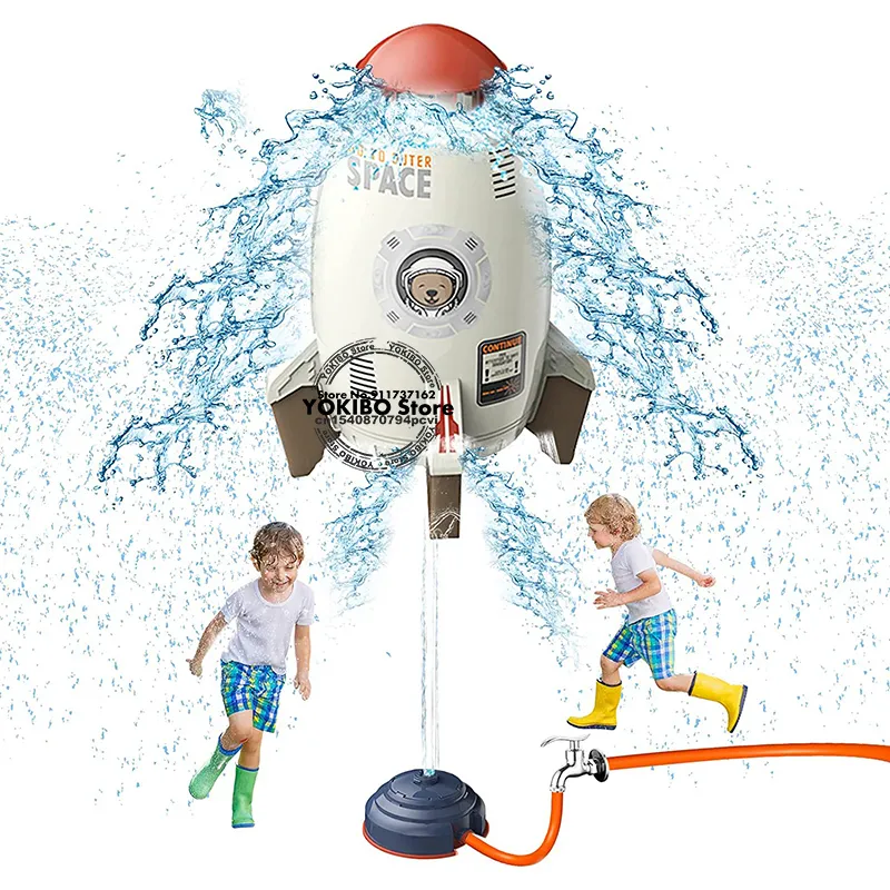 Jouet d'arrosage extérieur pour enfants Rotation d'été Arroseur de fusée à eau J
