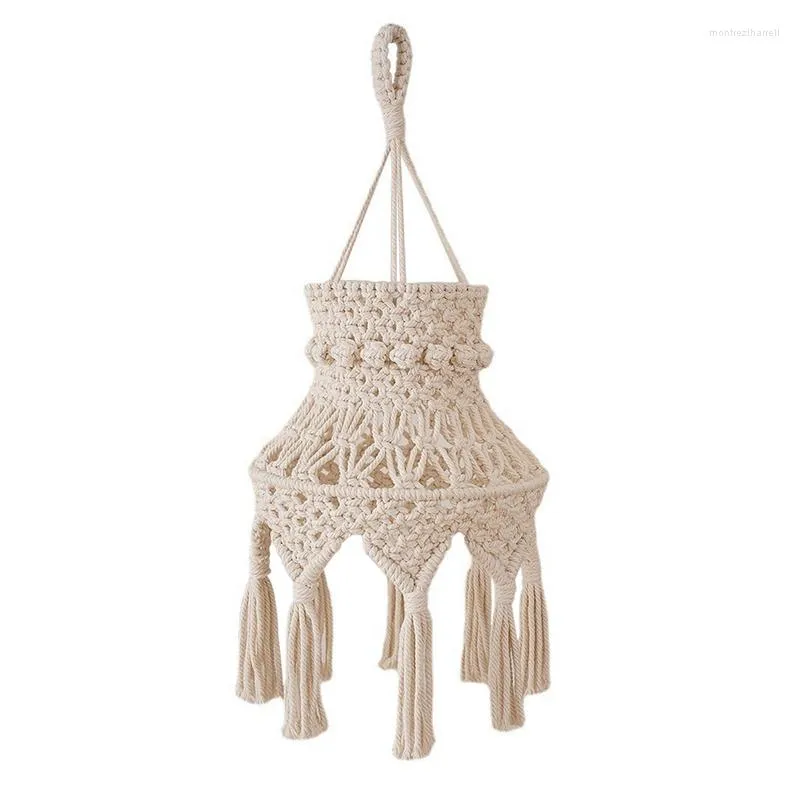 Lampes suspendues Macramé Abat-jour Boho Suspendu Couverture de Lumière Lustre Pour Chambre Salon Pépinière Dortoir Décor À La Maison