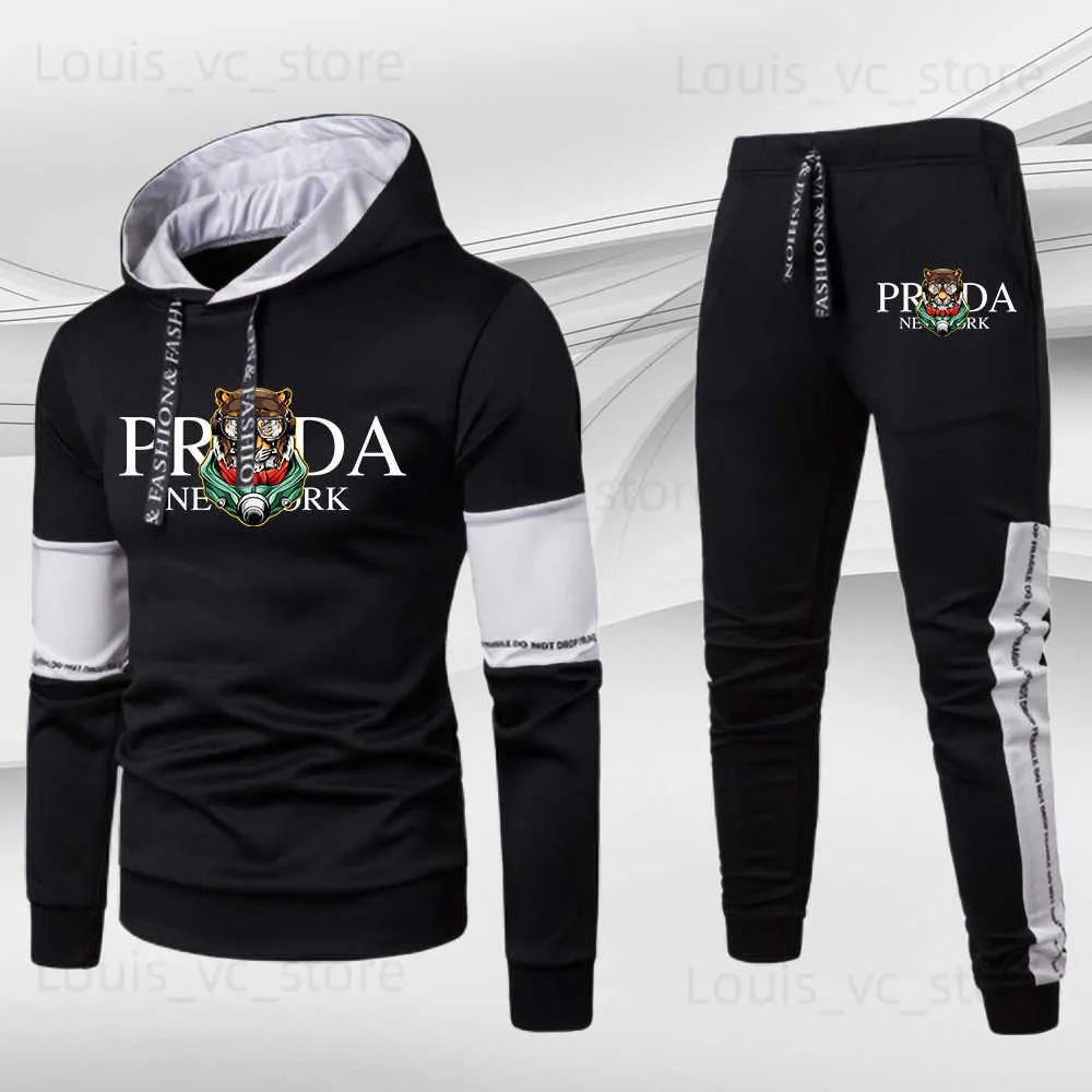 Herren-Trainingsanzüge, heißer Verkauf, Herren-Luxus-Sweatshirt-Set, Jogger-Hoodies + Jogginghose, Trainingsanzug, Outdoor-Sport, Skianzug, Outfit, männlich, Streetwear, Stoff, T230921