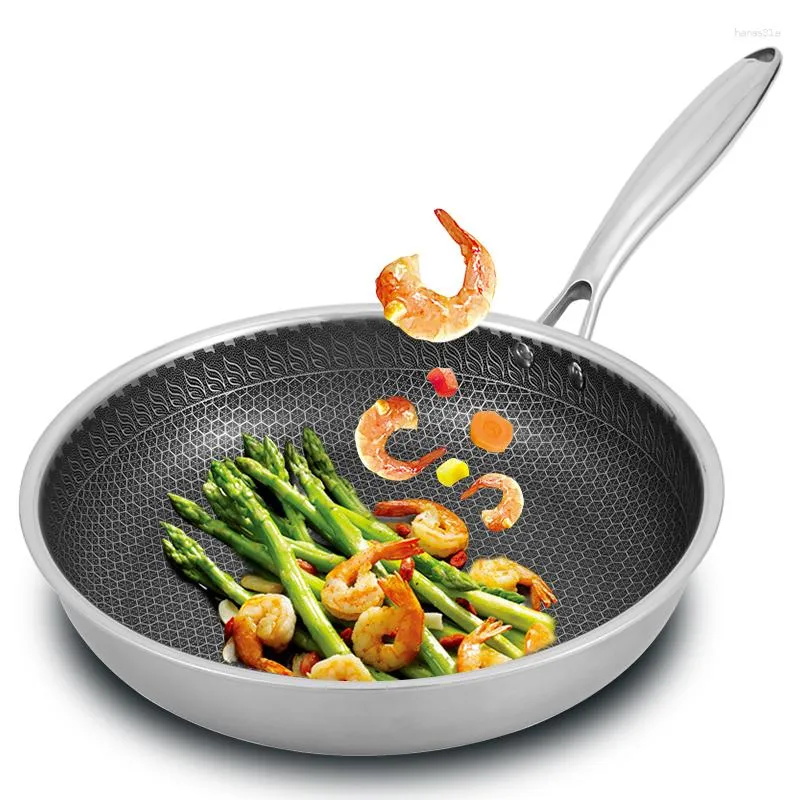 Pans Stainless Steel Skillet Nonstick Fry Pan Induction Compatible Scratch Resistant Abrasion-Resistant 26cm/28cm