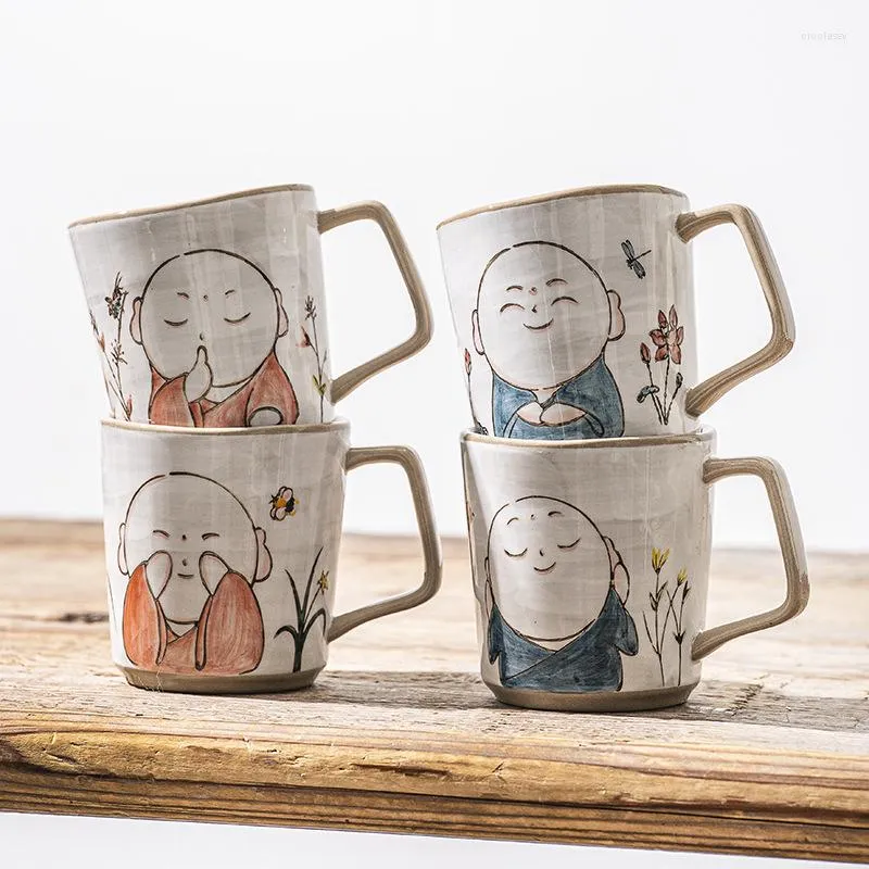 Canecas Criativas Pintadas à Mão Zen Cerâmica Copo de Leite Personalizado Xícaras de Café Artesanais Caneca de Chá Utensílios de Cozinha Presentes para Casais