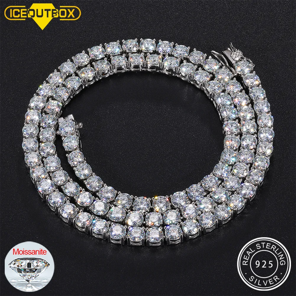 Chokers Echte 4mm EF Kleur Sprankelende Volledige Diamant GRIJS 925 Sterling Zilveren Bruiloft Verlovingsfeest Sieraden Armband voor Vrouwen 230920