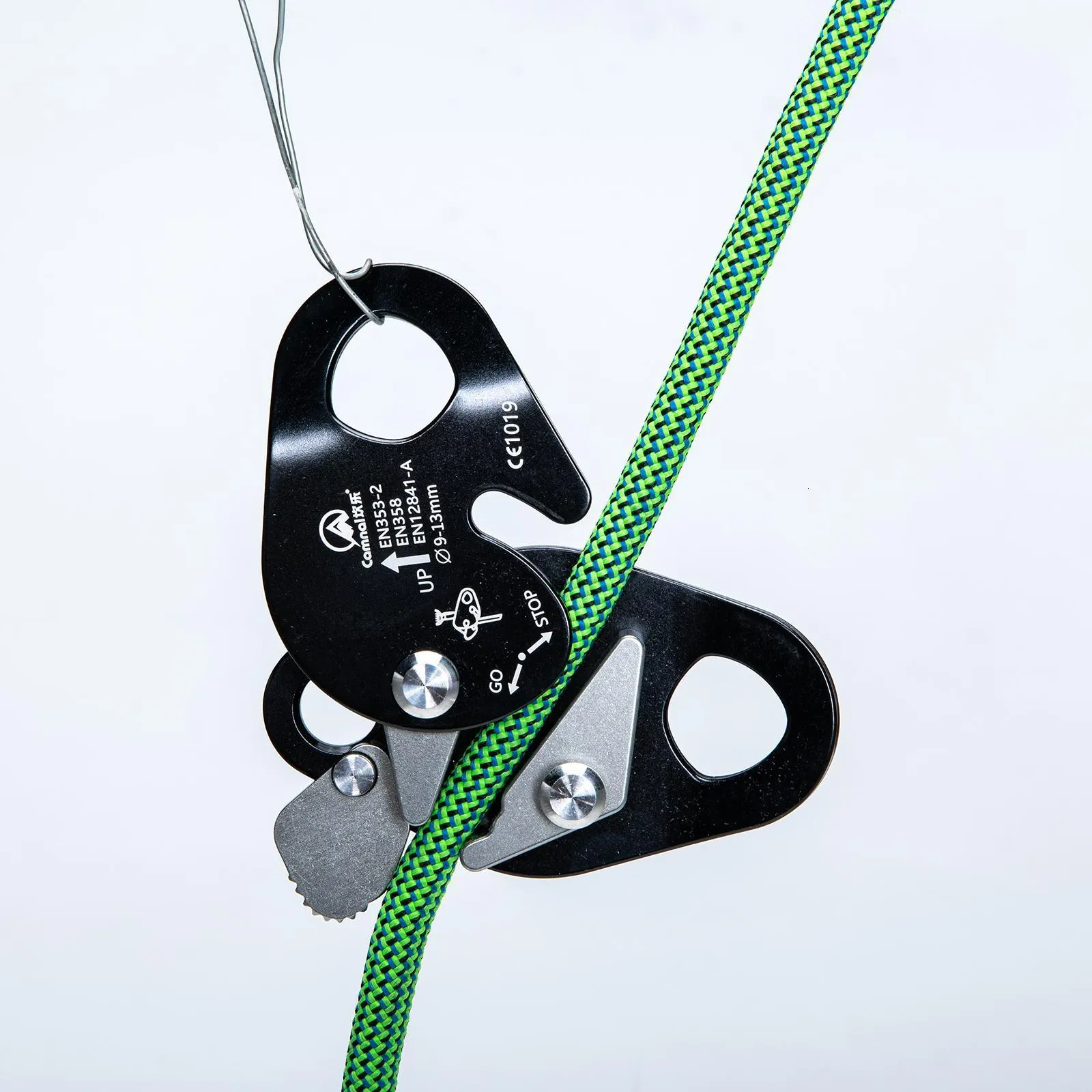 22KN Climbing Arborist Rope Grab Outdoor Exploring Adjuster Protection Gear for 9-13mm Rope Rappelling Belay Lanyard