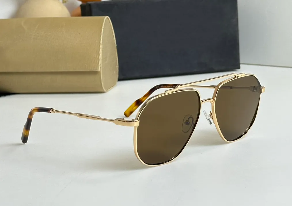 Pilot Sunglasses Gold Metal/Brown Lens 6311 Mens Designer Sunglasses Shades UV400 Eyewear مع صندوق