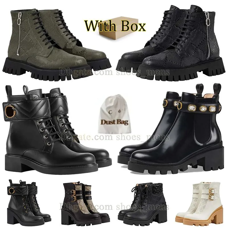 Authentic Ankle Boots High Heel Womens Martin Boots Lace-Up Boots Rubber Sole Desert Boot Snow Boot Oxford Shoe Zipper Leather Boots Platform Heel Combat Boot With Box