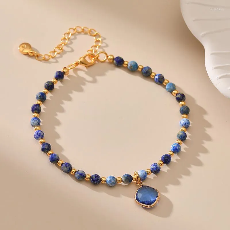 Strand CCGOOD Lapis Lazuli Bracelet For Women Gold Plated Bracelets Minimalist Jewelry Pulseras Mujer