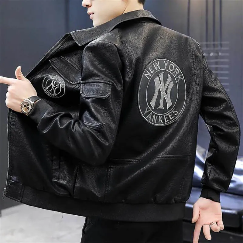 2023 novo estilo designer jaqueta masculina primavera e outono moda esportes jaqueta de couro casual zíper jaquetas roupas M-3XL