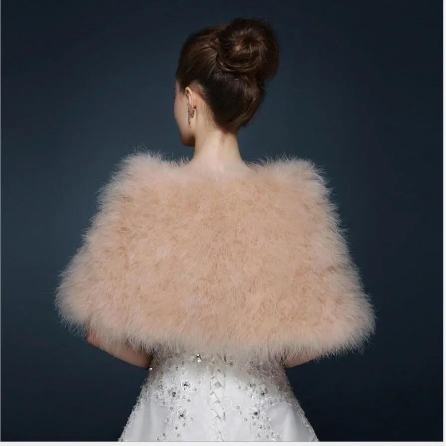 Women's Real Ostrich Feather Fur Scarf – Winter Neck Warmer, Wedding Party Wrap – FEIMANYUAN