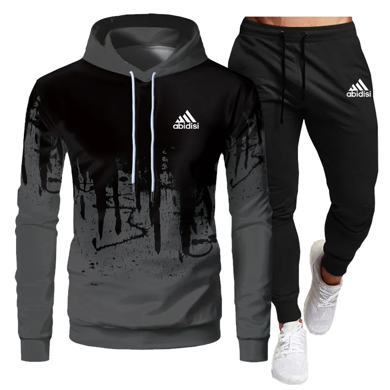 Mens Tracksuits Tracksuit Men Set Winter Hoodies Pants 2 Piece Set Running Hoody Mens Brand Sweatshirt Sport Joggers Sweatpants Passar Male 230920